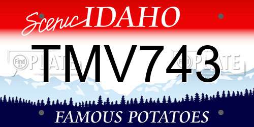 TMV743 Idaho License Plate