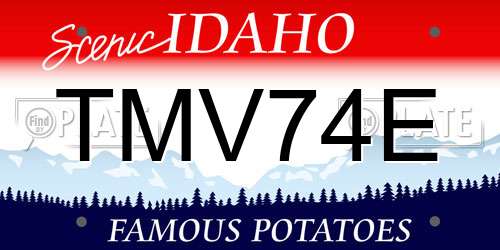 TMV74E Idaho License Plate