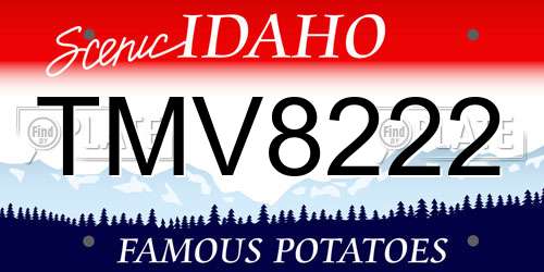 TMV8222 Idaho License Plate