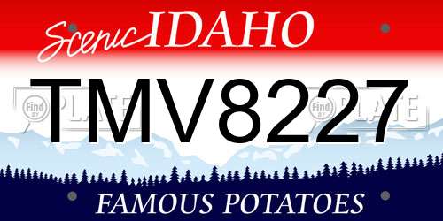 TMV8227 Idaho License Plate