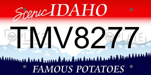 TMV8277 Idaho License Plate