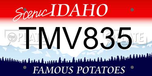 TMV835 Idaho License Plate