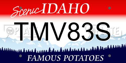 TMV83S Idaho License Plate
