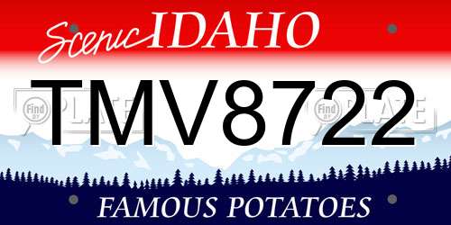TMV8722 Idaho License Plate