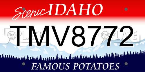 TMV8772 Idaho License Plate