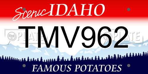 TMV962 Idaho License Plate