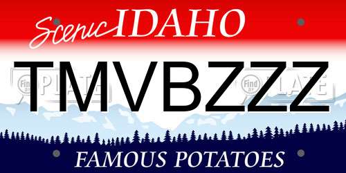TMVBZZZ Idaho License Plate