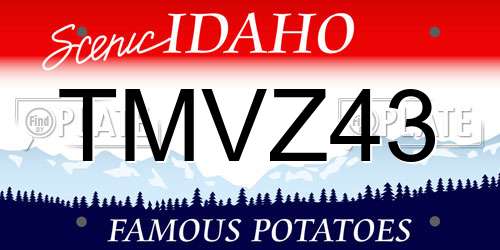 TMVZ43 Idaho License Plate