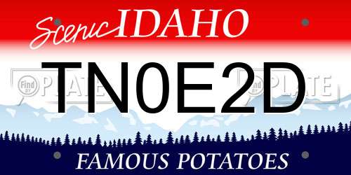 TN0E2D Idaho License Plate
