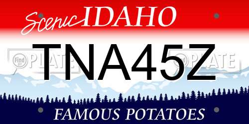 TNA45Z Idaho License Plate