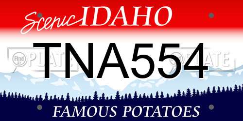 TNA554 Idaho License Plate