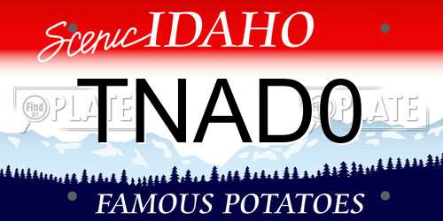 TNAD0 Idaho License Plate