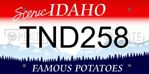 TND258 Idaho License Plate