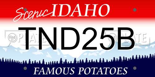TND25B Idaho License Plate