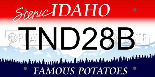 TND28B Idaho License Plate