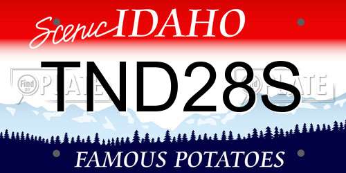 TND28S Idaho License Plate