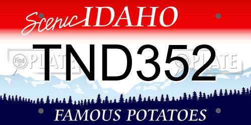 TND352 Idaho License Plate