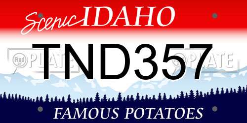 TND357 Idaho License Plate