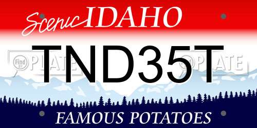 TND35T Idaho License Plate