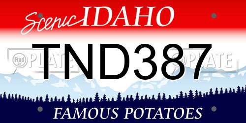 TND387 Idaho License Plate