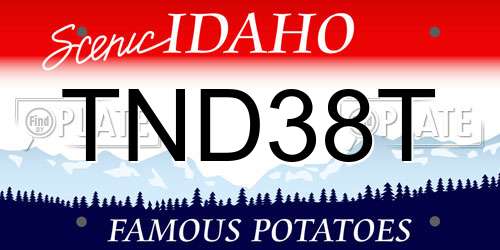 TND38T Idaho License Plate