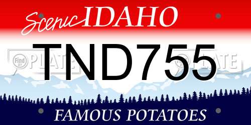 TND755 Idaho License Plate