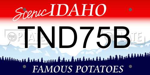 TND75B Idaho License Plate