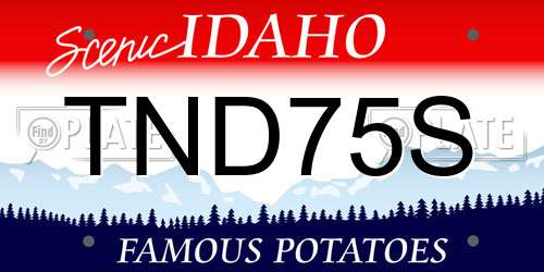 TND75S Idaho License Plate