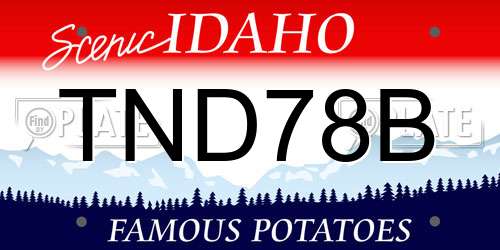 TND78B Idaho License Plate