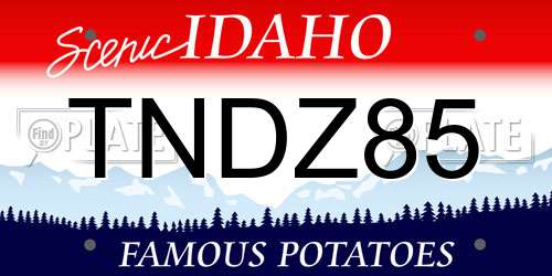 TNDZ85 Idaho License Plate