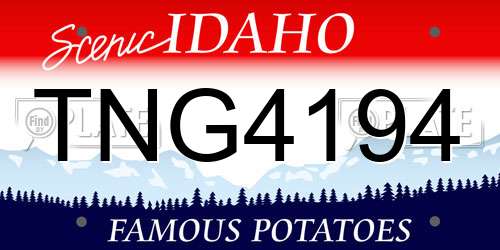 TNG4194 Idaho License Plate