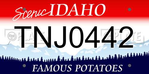 TNJ0442 Idaho License Plate