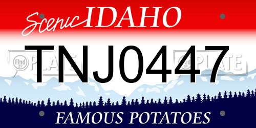 TNJ0447 Idaho License Plate