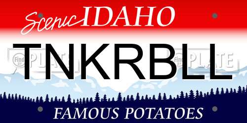 TNKRBLL Idaho License Plate