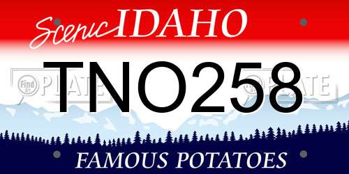 TNO258 Idaho License Plate
