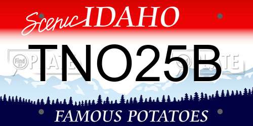 TNO25B Idaho License Plate