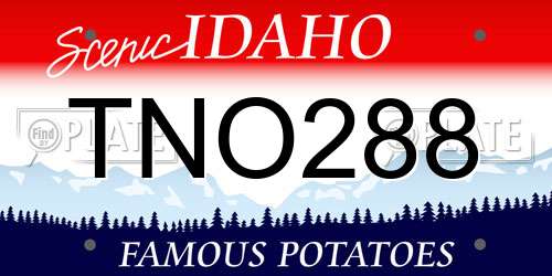 TNO288 Idaho License Plate