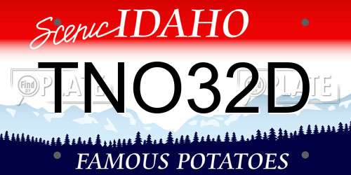 TNO32D Idaho License Plate