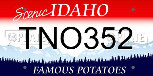 TNO352 Idaho License Plate