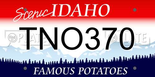 TNO370 Idaho License Plate