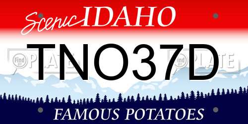 TNO37D Idaho License Plate