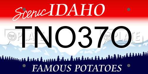 TNO37O Idaho License Plate