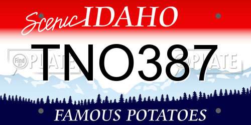 TNO387 Idaho License Plate
