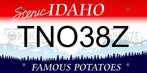 TNO38Z Idaho License Plate