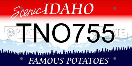 TNO755 Idaho License Plate