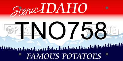 TNO758 Idaho License Plate