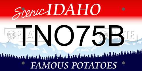 TNO75B Idaho License Plate