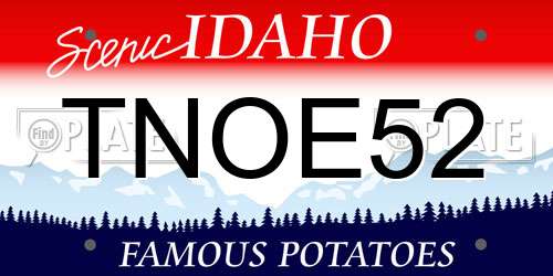 TNOE52 Idaho License Plate