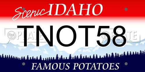 TNOT58 Idaho License Plate
