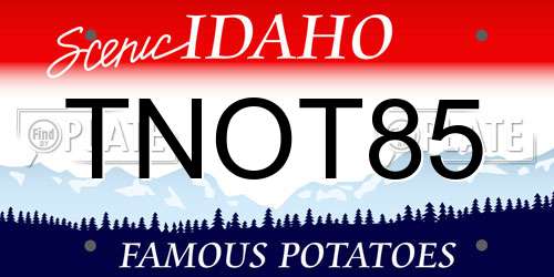 TNOT85 Idaho License Plate
